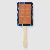 Navy Blue Silver Agate Dark Wedding Program Fächer (Rückseite)