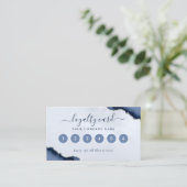 Navy Blue Silver Agate Glitzer Sparkasse Business Treuekarte (Stehend Vorderseite)