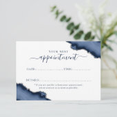 Navy Blue Silver Agate Glitzer Terminkarte Einladung (Stehend Vorderseite)