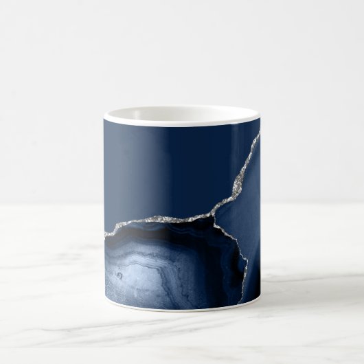 Navy Blue Silver Agate Kaffeetasse (Mittel)
