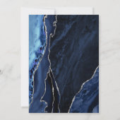 Navy Blue Silver Agate Überraschung 90. Geburtstag Einladung (Rückseite)