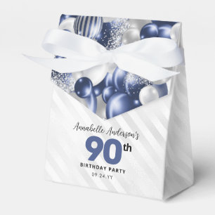Navy Blue Silver Ballon Glitzer Gunst Birthday Geschenkschachtel