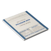 Navy Blue & Silver Bar Mitzvah Candy Wrappers Notizblock (angewinkelt)