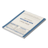 Navy Blue & Silver Bar Mitzvah Candy Wrappers Notizblock (Rotiert)