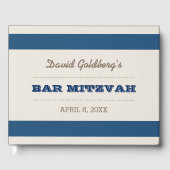 Navy Blue & Silver Bar Mitzvah Gästebuch (Vorderseite)