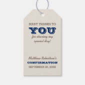 Navy Blue & Silver Bestätigung Vielen Dank Geschenkanhänger (Vorderseite)