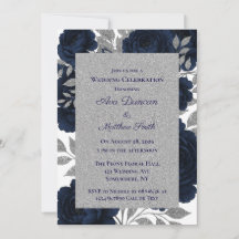 Navy Blue & Silver Blätter Hochzeiten