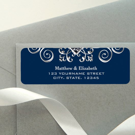 Navy Blue Silver Blüh Wedding