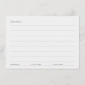 Navy Blue Silver Brautparty Rezept Card Begleitkarte (Rückseite)