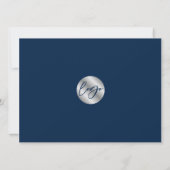 Navy Blue & Silver Business Open House Ein Foto Einladung (Rückseite)