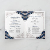 Navy Blue Silver Butterfly Quinceanera Programm (Innenseite)