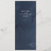 Navy Blue Silver Extravagant Calligraphy Script We Menükarte (Rückseite)