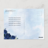 Navy Blue Silver Floral Prinzessin Quinceañera UAW Postkarte (Rückseite)