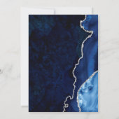Navy Blue & Silver Glitzer Agate Marmor Sweet 16 Einladung (Rückseite)