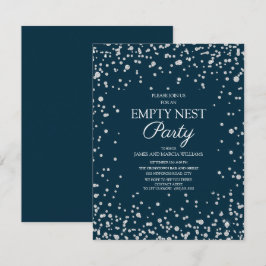 Navy Blue Silver Glitzer Empire Nest Party Karte