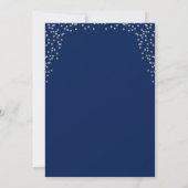 Navy Blue Silver Glitzer Erste Heilige Kommune Einladung (Rückseite)