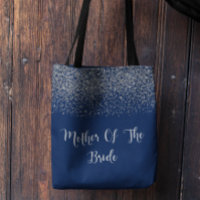 Navy Blue Silver Glitzer Hochzeit Mutter der Braut