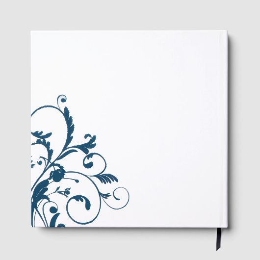 Navy Blue Silver/Gray Blüh Guest Book Gästebuch (Rückseite)