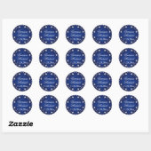 Navy Blue, Silver Gray Floral Wedding Sticker (Blatt)