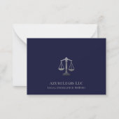 Navy Blue Silver Justice Scanning Law Mitteilungskarte (Vorderseite)