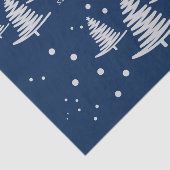 Navy Blue Silver Minimalistische Weihnachtsbaumen Seidenpapier (Ausschnitt)