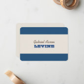 Navy Blue & Silver Note Card Mitteilungskarte (Vorderseite/Rückseite Beispiel)