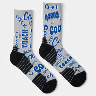 Navy Blue Silver Personalisiert Coach Geschenk Nam Socken