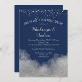 Navy Blue Silver Probe Dinner Einladung (Vorne/Hinten)