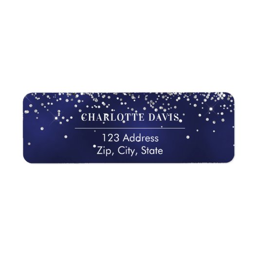 Navy Blue Silver Rücksendeadresse (Vorne)