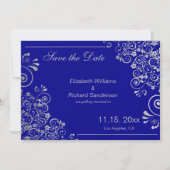 Navy Blue Silver Save the Date Hochzeit (Vorderseite)