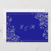 Navy Blue Silver Save the Date Hochzeit (Rückseite)