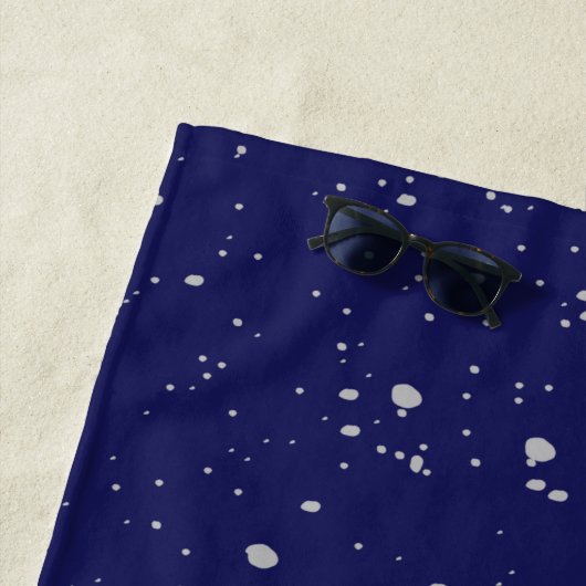 Navy Blue Silver Sparkle Strandtuch (Beispiel)