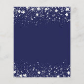 Navy Blue Silver Stars Budget Hochzeit Einladung Flyer (Hinten)