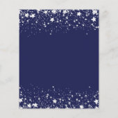Navy Blue Silver Stars Budget Hochzeit Einladung Flyer (Hinten)