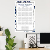 Navy Blue, Silver & White - 18 Seating Chart Poster (Heimbüro)