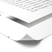 Navy Blue, Silver & White - 20 Seating Chart Poster (Ecke)