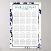 Navy Blue, Silver & White - 20 Seating Chart Poster (Vorne)