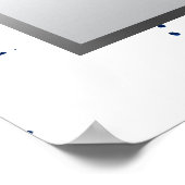 Navy Blue, Silver & White Satin - 16 Tische Poster (Ecke)