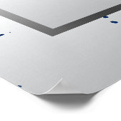 Navy Blue, Silver & White Satin - Seekarte Poster (Ecke)