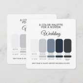 Navy Blue Silver Winter Wedding Palette 2026 Card Einladung (Vorne/Hinten)