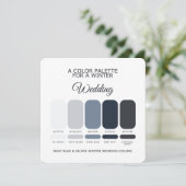 Navy Blue Silver Winter Wedding Palette 2026 Card Einladung (Stehend Vorderseite)