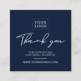 Navy Blue Simple Business Vielen Dank Beilage Quadratische Visitenkarte