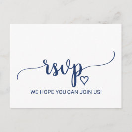 Navy Blue Simple Calligraphy Song Request UAWG Einladungspostkarte