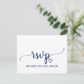 Navy Blue Simple Calligraphy Song Request UAWG Einladungspostkarte (Stehend Vorderseite)