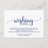 Navy Blue Simple Calligraphy Wedding wünscht gut Begleitkarte (Vorderseite)