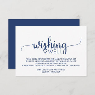Navy Blue Simple Calligraphy Wedding wünscht gut Begleitkarte