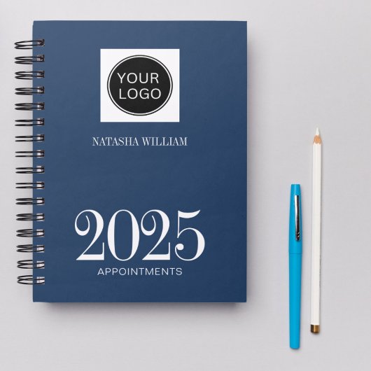 Navy Blue Simple Company Logo 2025 Planer