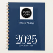 Navy Blue Simple Company Logo 2025 Planer (Vorderseite)