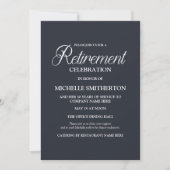 Navy Blue Simple Elegance Retirement Party Einladung (Vorderseite)