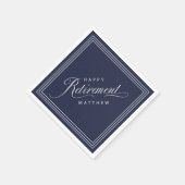 Navy Blue Simple Elegance Retirement Party Serviette (Ecke)